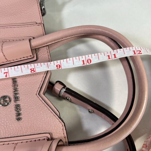 Michael Kors Small Pebbled Leather Dusty Pink Crossbody Tote Bag Purse Messenger - Picture 12 of 15